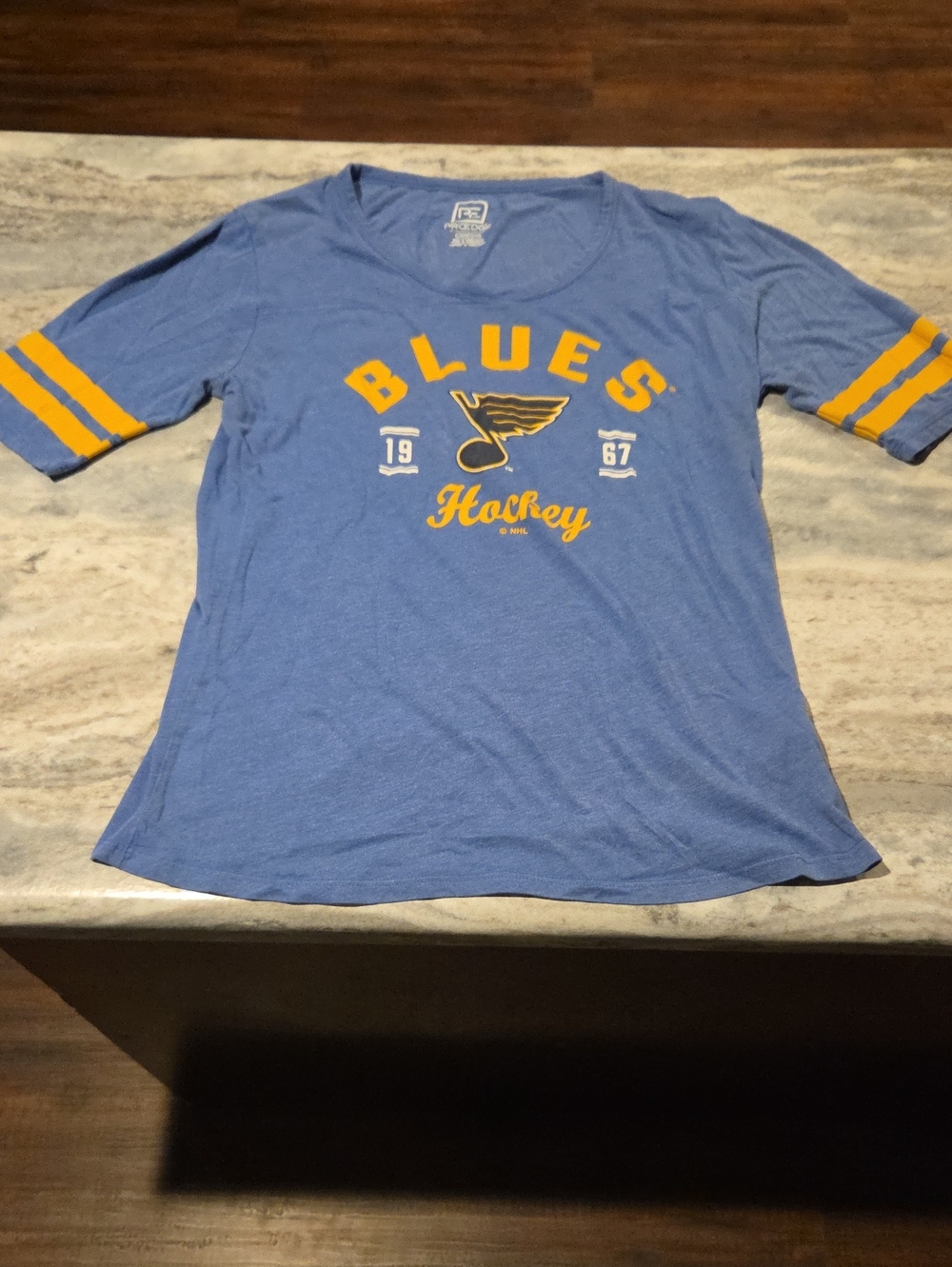 Knights Apparel Blue and Gold BLUES Hockey Tee